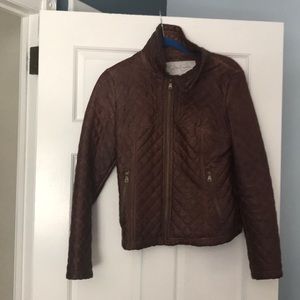 Brown leather jacket